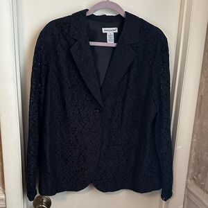 Jessica London Women's Black Lace Blazer